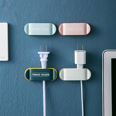 Power Plug Holder Strong Adhesiveness Punch-free Universal Wall-mounted Household Desk Cable Tidy Organizer for Office