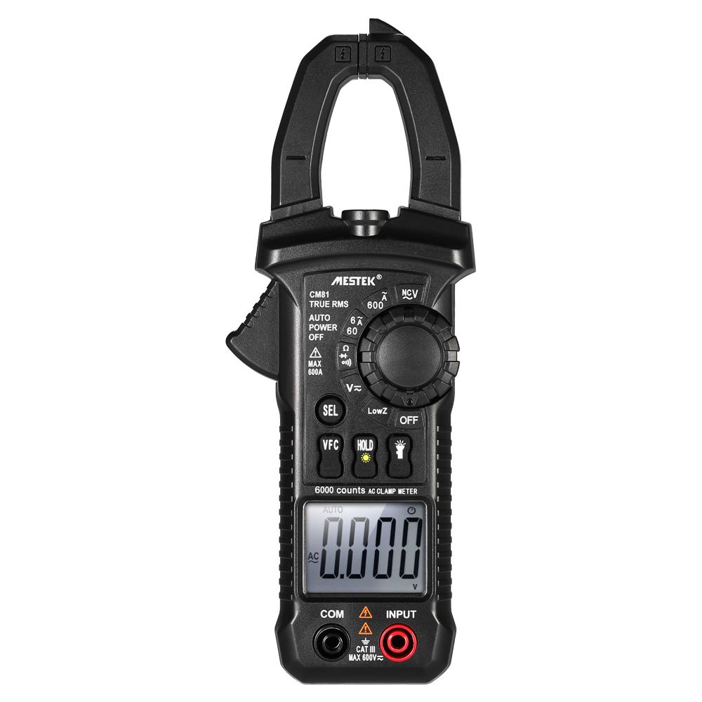 MESTEK Professionelles Echteffektivwert LCD Digitalzangenmessgerät Multimeter AC DC Spannung AC Strom Durchgangsprüfer