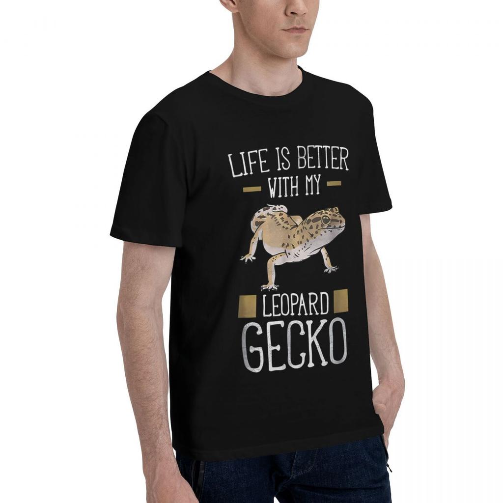 Life Is Better With My Leopard Gecko Shirt  Reptile 1 100 Cotton Casual Breathable Confortable Top Short Sleeve TShirt Mens