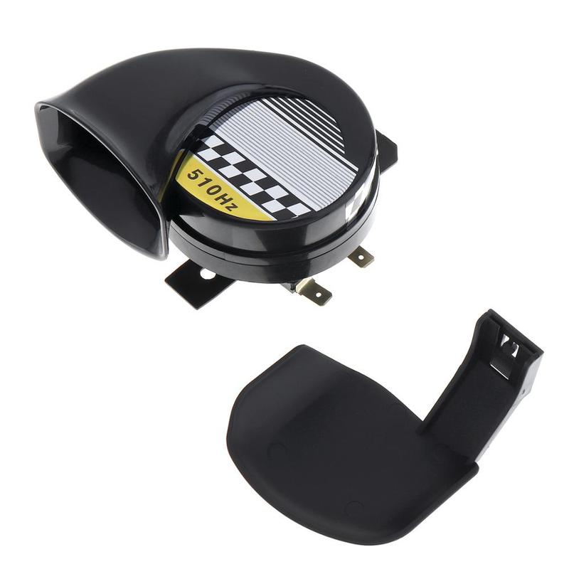 DC 12V 115dB Universal Car Horns Signal Single Sound ABS Snail Horn Claxon Fit for Motorcycles Bicycles Automobiles Cars Vehicle