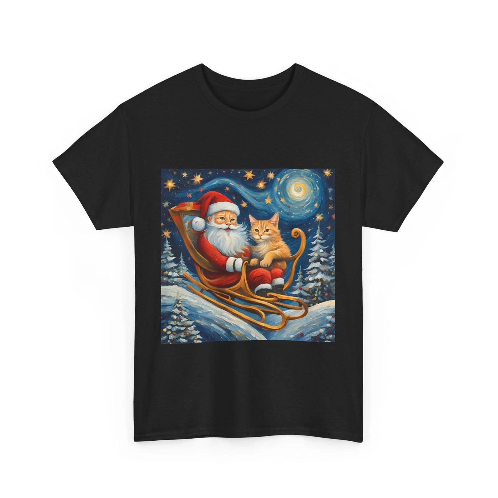 Van Gogh Cat Shirt | Van Gogh Christmas Cat Shirt | Starry Night Cat Shirt | J S