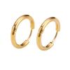 2 PCS Small Hoop Earrings Silver Color Stainles Steel Round Pendientes Anti-allergy for Women Men 2025 Fashion Jewelry Gifts