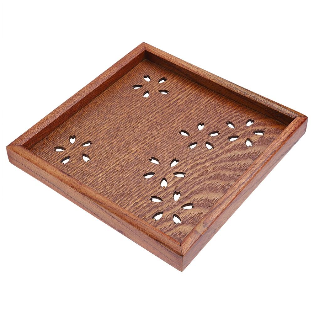 Traditional Wooden Tea Plate Coffee Fruits Snacks Serving Tray Dish for Home Restaurant