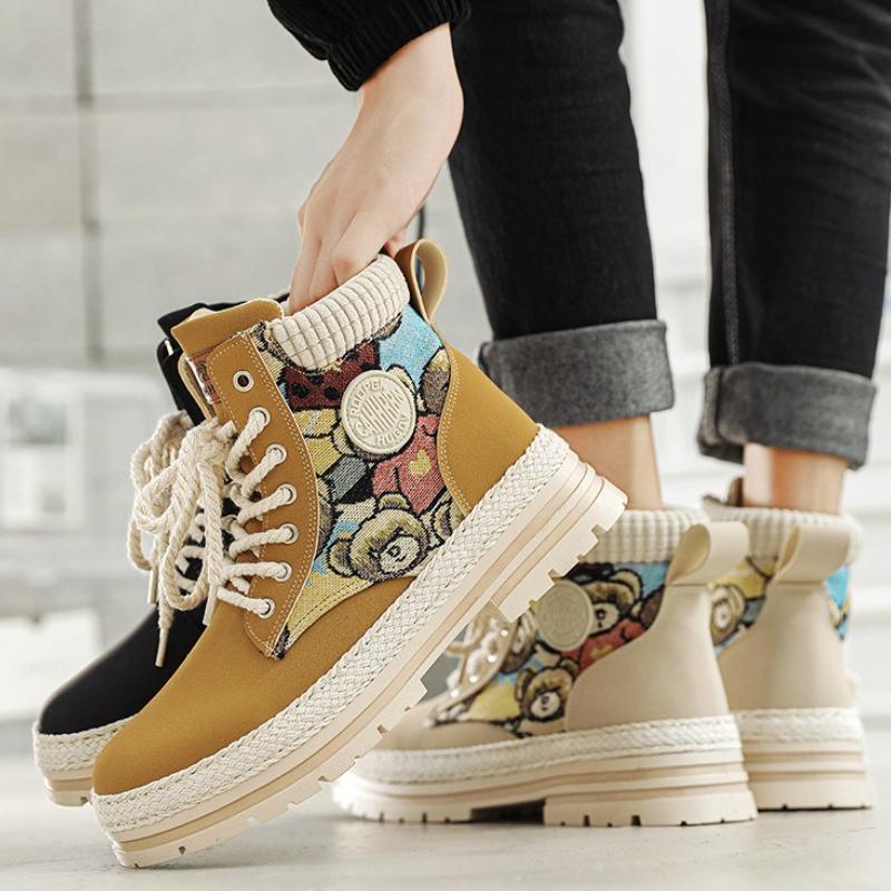 Luxury Winter Men's Platform Boots Vintage Designer Ankle Boots Outdoor Lightweight Non-slip Hiking Boots Chaussure Hommes 2025