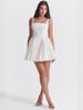 2026 Summer European & American Women's French Waist-Cinching Backless Ribbon Dress