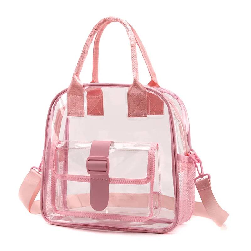 Fashion Transparent Travel Beach Crossbody Bags Large Capacity PVC Sports Jelly Shoulder Bags Portable Toiletry Storage Handbags