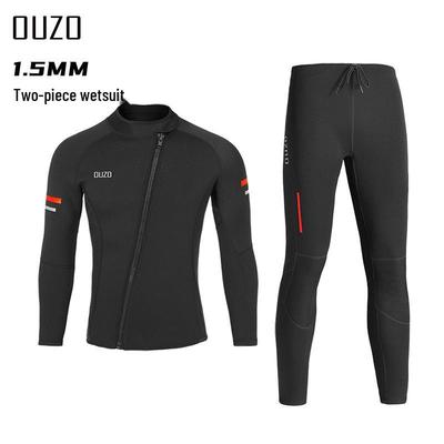 1.5mm OUZO Scuba Diving Suit Full Set - Unisex Long Sleeve Cold & Sun Protection Surfing Wear