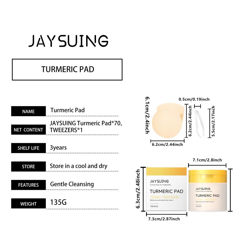 Turmeric Pore Cleaning Cotton Pad Soothe Skin Improve Skin Tone Clean Pores Prevent Pore Blockage Facel Exfoliating Cotton Pads