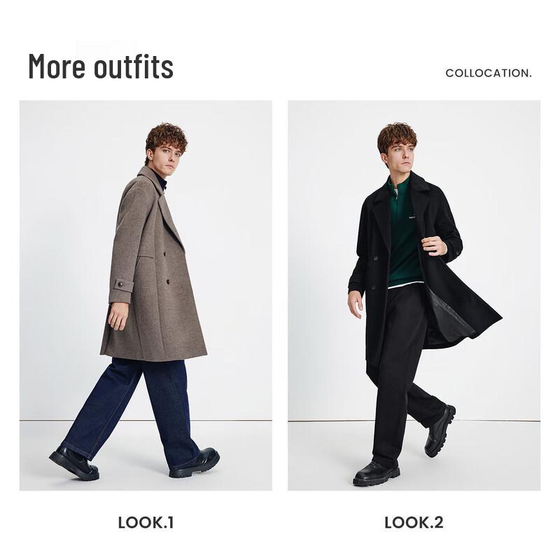 Navigare Men's 100% Wool Mid-Length Overcoat