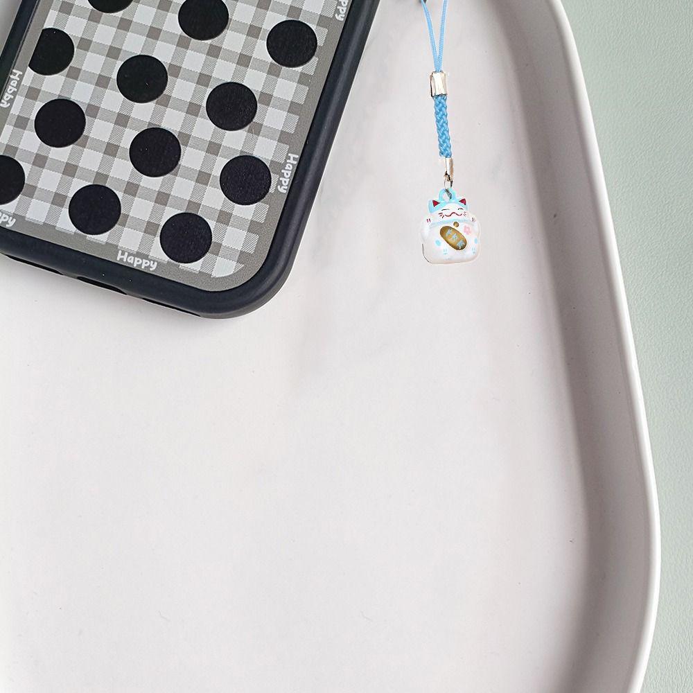 Chinese Style Lucky Cat Phone Charms Lucky Cat Fortune Cat Keychain Female Lady Girl