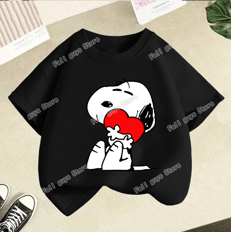 Snoopys Kids TShirt Anime Boys Girls Short Sleeve Tops Summer Breathable Baby Cartoon Tees Cute Dog Print Clothes Birthday Gifts