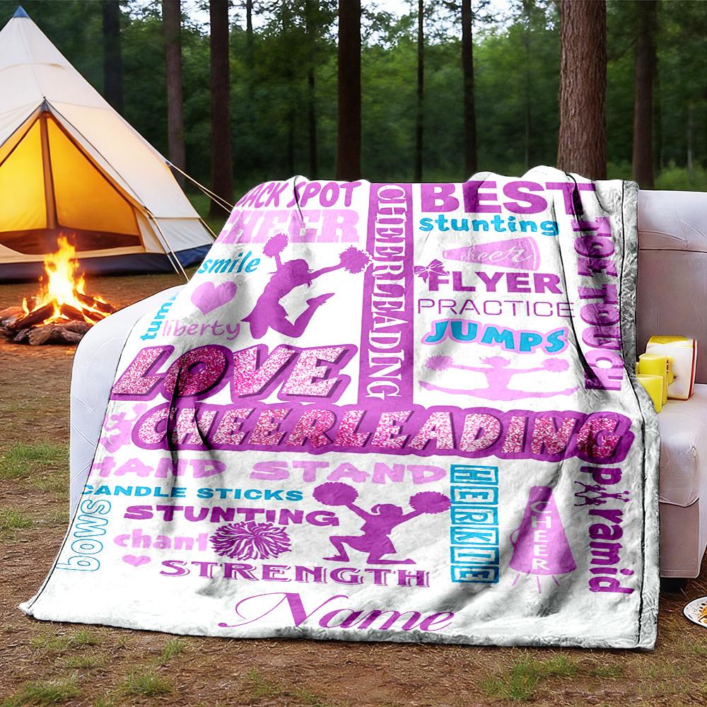 Cheerleader Outdoor Customize Your Name Blanket Comfortable Soft Lightweight Allseason Multipurpose Blanket For Travel Camping Picnics Sofa Office Bed