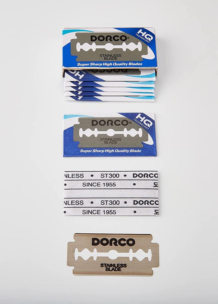 Dorco Ersatzklingen Dorco NEW PLATINUM ST300 ST-300 Doppelklingen, 100er-Pack (200 Klingen mit einfacher Schneide), Gerade, Doppelschneidige, Einzelschneidige Rasierklinge,