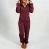 Women's Fashion Fleece-Lined Thickened Fleece Hooded Pyjamas With Zip-Up Onesie