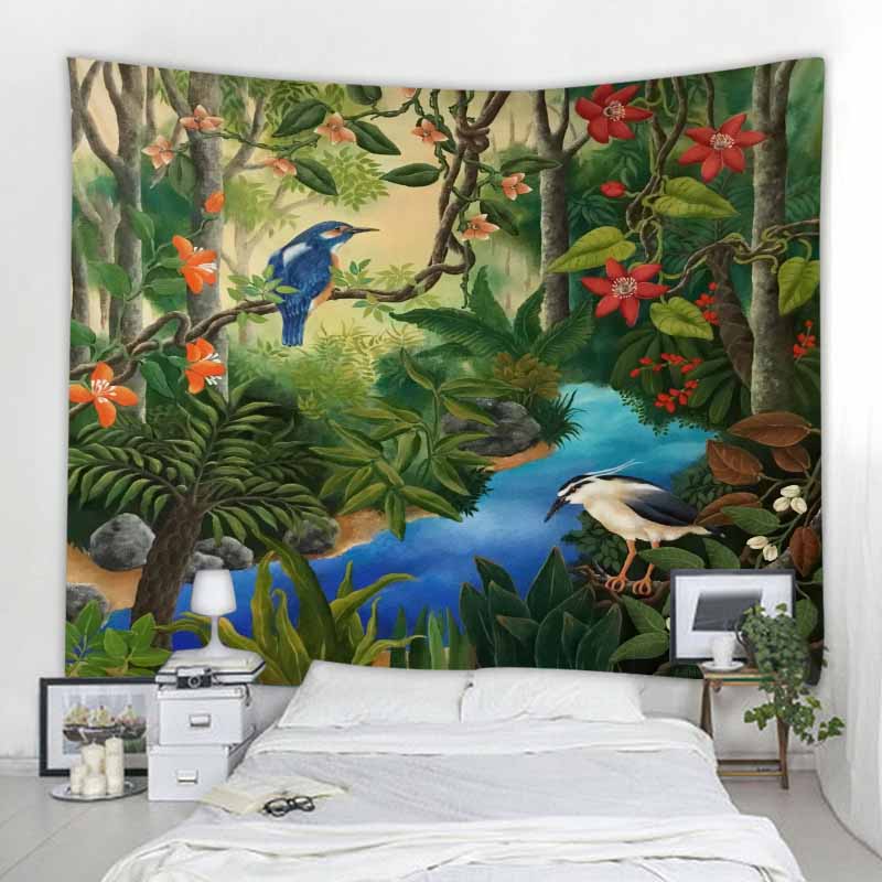 Tropical Jungle Animal Wall Hanging Tapestry Home Decoration Tapestry Beach Towel Yoga Mat Tapestry