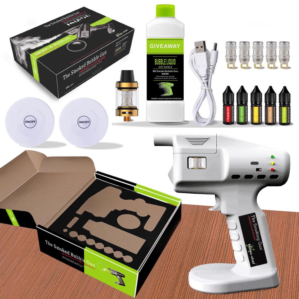 Spanish Molecular Gastronomy Smoked Bubble Gun for Creative Cocktails and Aromatic Dishes