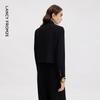 LANCY Women's Black Triacetate Notch Lapel Short Suit Jacket