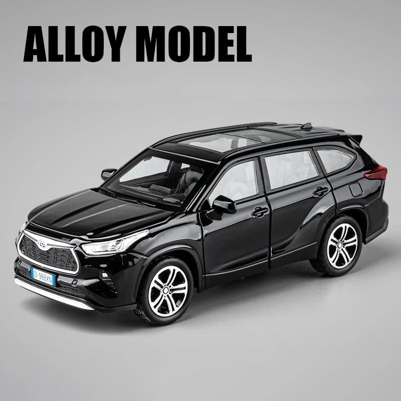 

1:32 Toyota Highlander 2023 SUV Alloy Die Cast Toy Car Model Sound and Light Pull Back Children s Toy Collectibles Birthday Gift чорний