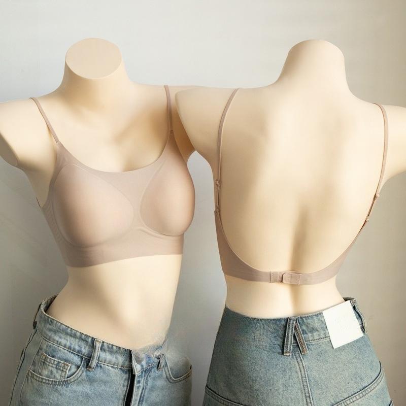 

Женское летнее тонкое нижнее белье нового стиля с тонкими плечевыми бретелями, красивой спинкой, бесшовное, невидимое под одеждой XL телесный