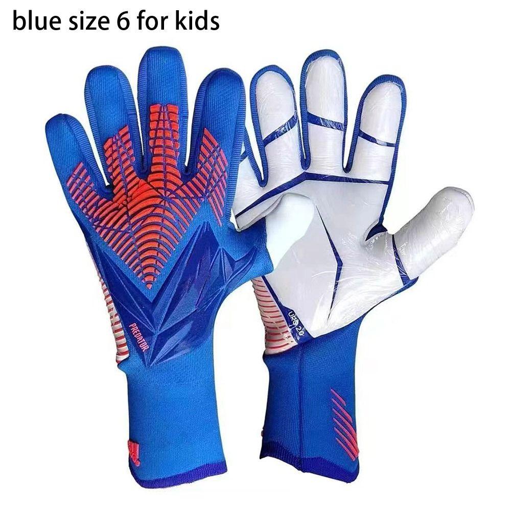 

1 пара товстих латексних рукавичок воротаря протиковзкі захист пальців футбол футбол рукавички дорослі діти дихаючі рукавички воротаря