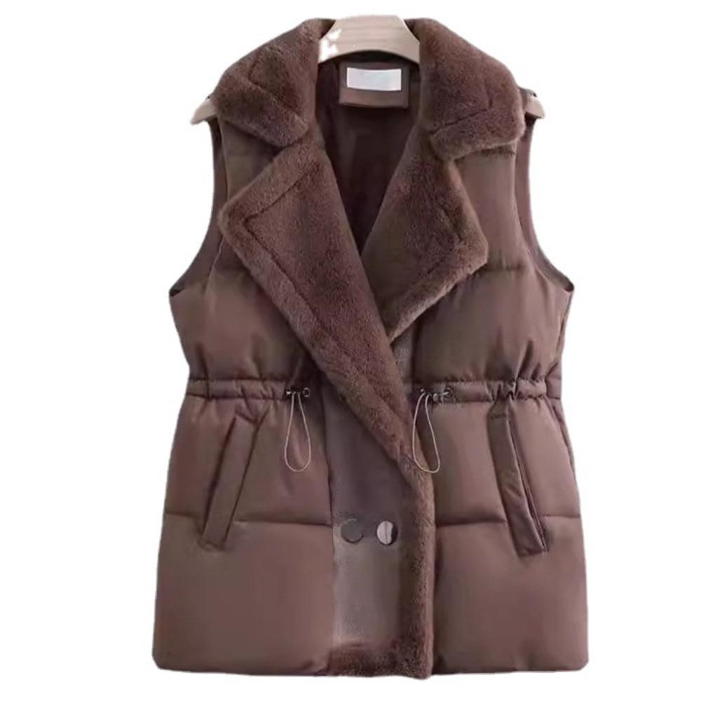 Autumn and winter Internet celebrities Korean version loose and thin fashion versatile fur integrated lapel vest women