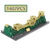 Moc 1407Pcs Creative China Beijing Great Wall Badaling City Street View Architecture Building Blocks Children'S Puzzle Toys