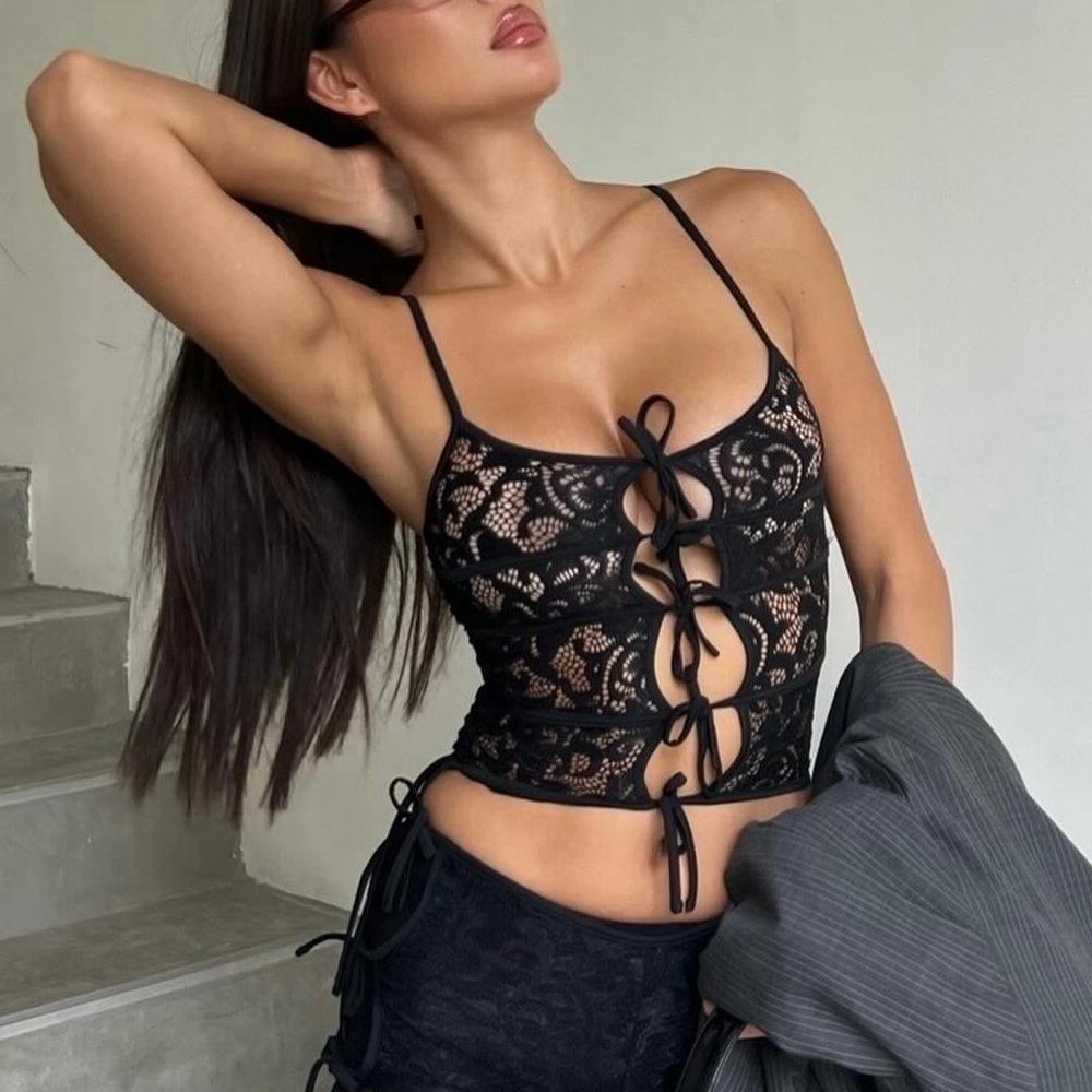 

New Sexy Lace-up Small Suspender Small Vest Tube Top Women s Top S