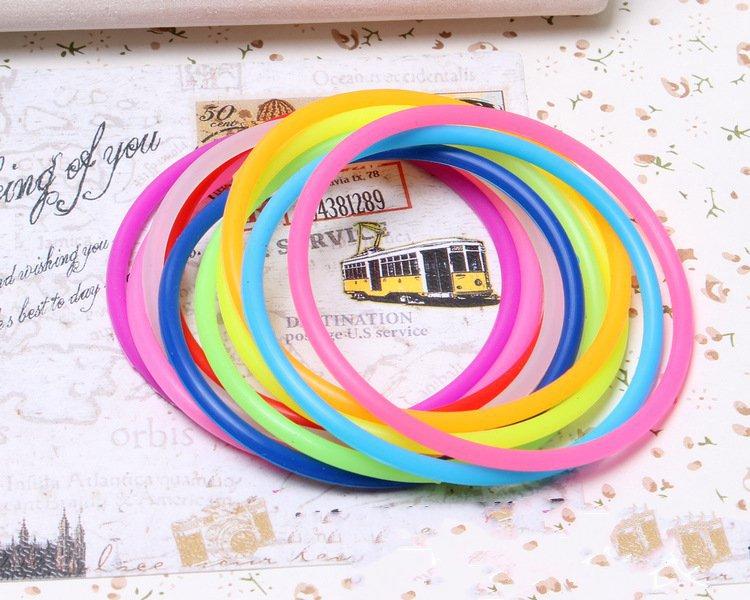 10pcs Women's Fashion Candy Color Rubber Hair Bands Elastic Hair Ties Silicone Hairband Scrunchies Bracelet Girls Accessories