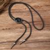 Western Cowboy Bolo Tie Gemstones Necktie Necklace Costume for Sweater American Bolo Tie Western Jewelry