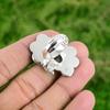 Natural Black Rutilated Quartz Flower Adjustable Ring 925 Silver For Girls