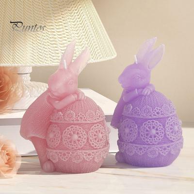 Silicone Candle Mold Creative Easter Bunny Shaped 3D Mould DIY Craft Making Creation Epoxy Casting Soap Aroma Candle Mold Craft Supplies Handicraft