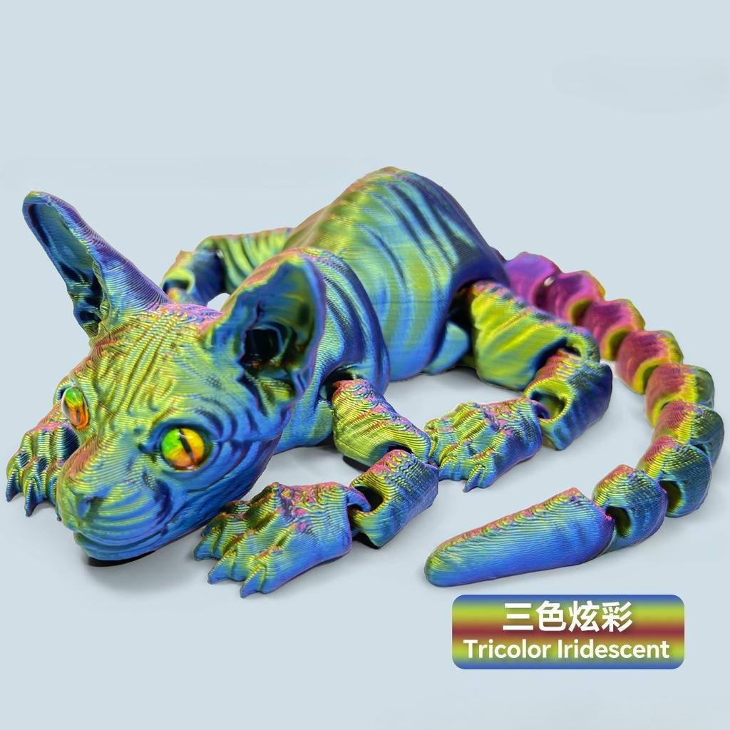 2025 Hot 3D Printed Sphynx Cat Realistic Hairless Cat Figurine Cute Mini Desk Toy Articulated Fidget Toys for Lovers Home Decors