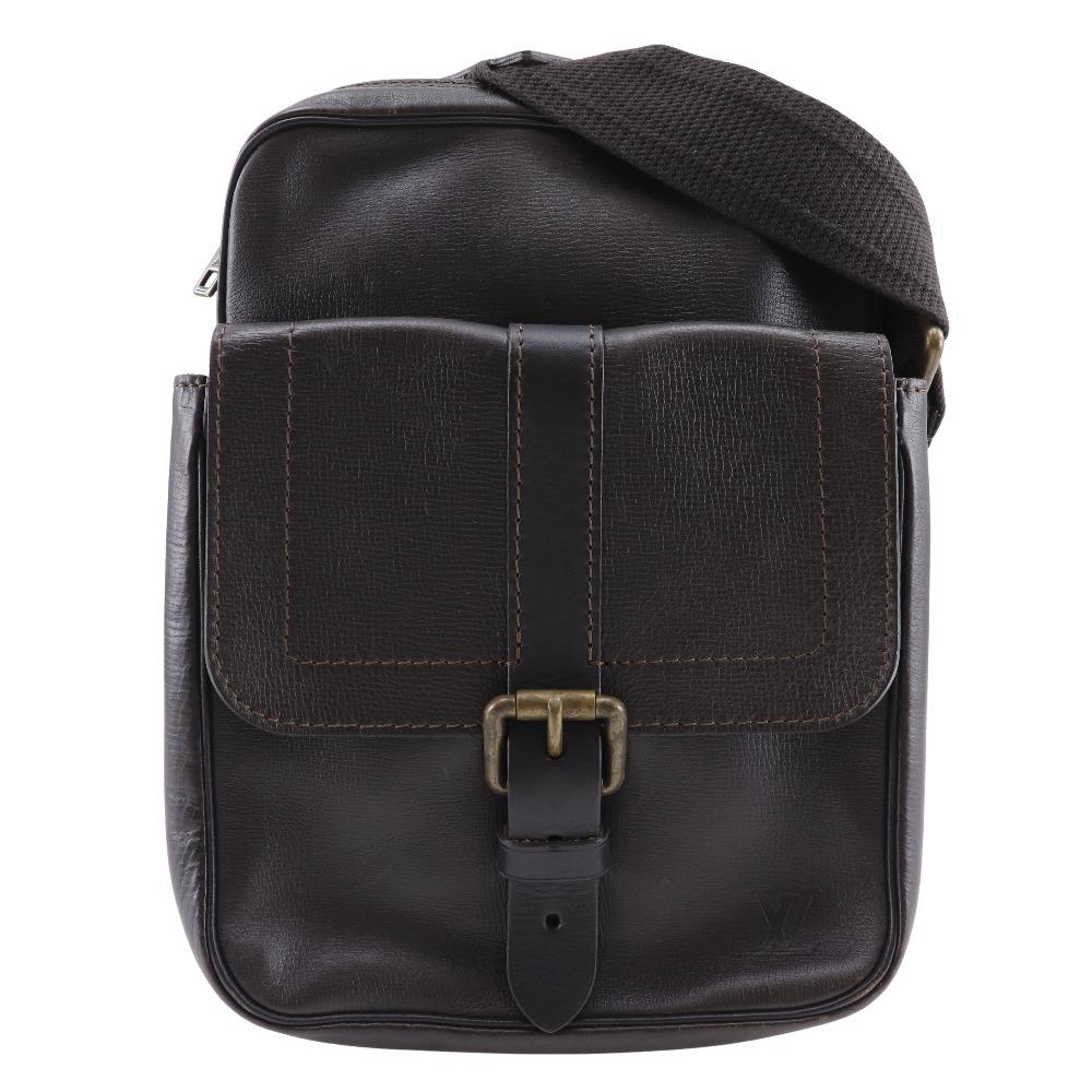 

LOUIS VUITTON Irokuwa Shoulder Bag M92534 Utah Cafe Brown leather mens Used