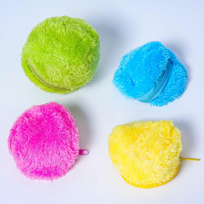 Fluffy Cat Teaser Rolling Plush Toy Ball