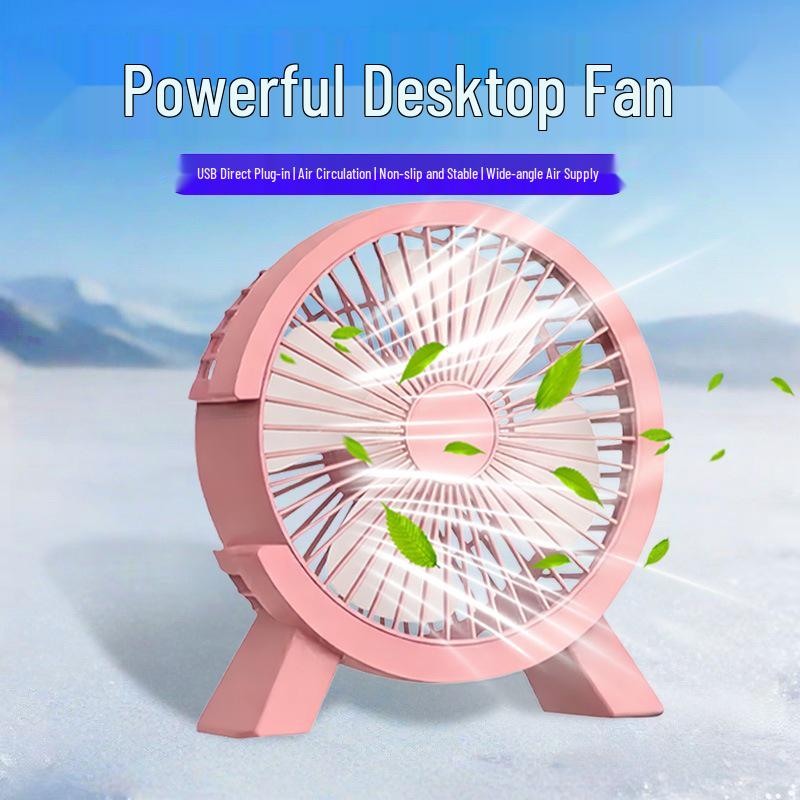 

USB Mini Silent Desktop Fan for Home, Dorm, or Office Ivory: High Wind, Plug-and-Play