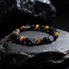 0.31 Inch Natural Stone Beaded Bracelet for Men, Tiger Eye Hematite Punk Protective Bracelet