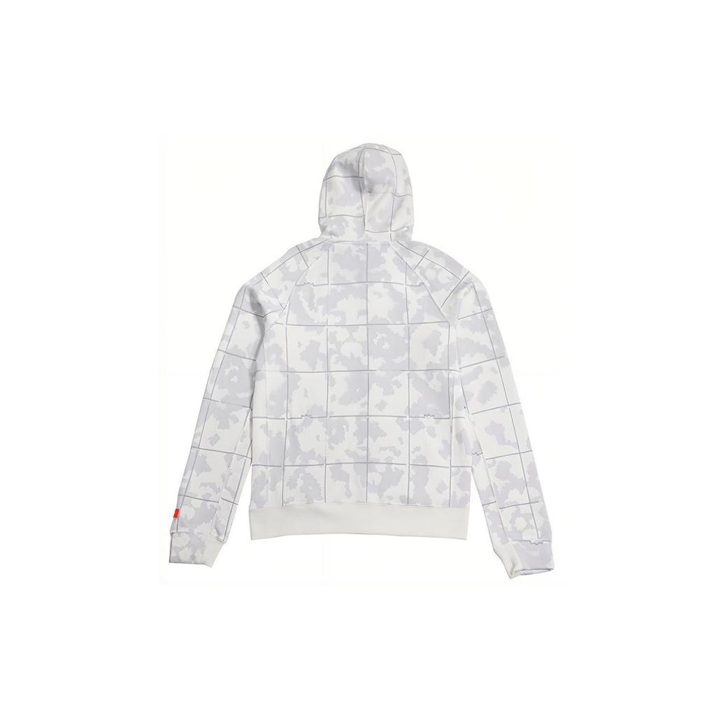 Nike LeBron Basketball Fleece-Lined Plaid Hooded Zip Jacket Men Outerwear White AT3914-121