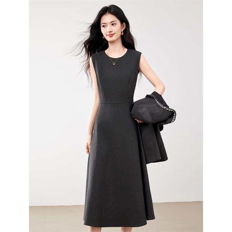 Elegant Tweed Vest Dress and Jacket Two-Piece Set