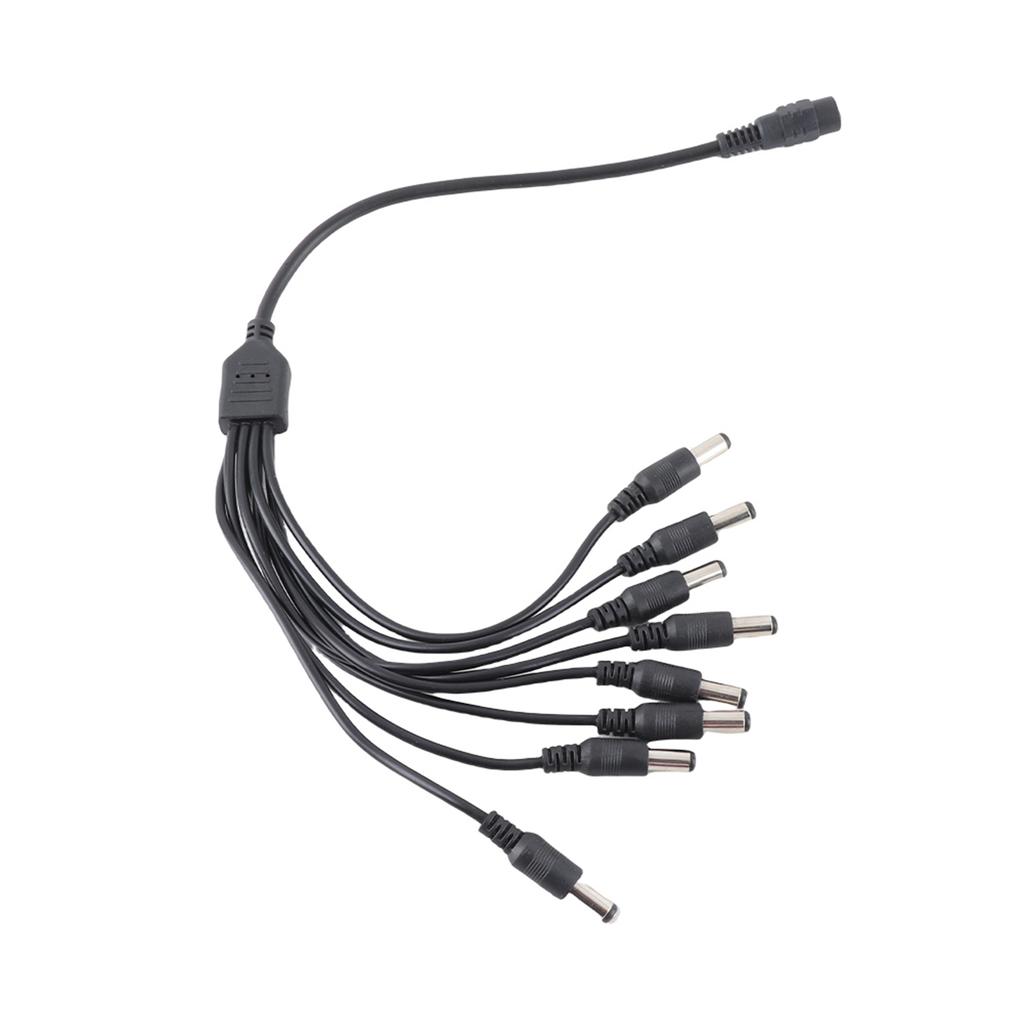 5.5x2.1mm 1 Female to 8 Male Power Cord Splitter Adapter Cable Extension for CCTV Camera