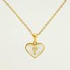 Personalized Heart Letter Necklace: Stainless Steel & Natural Shell Clavicle Chain