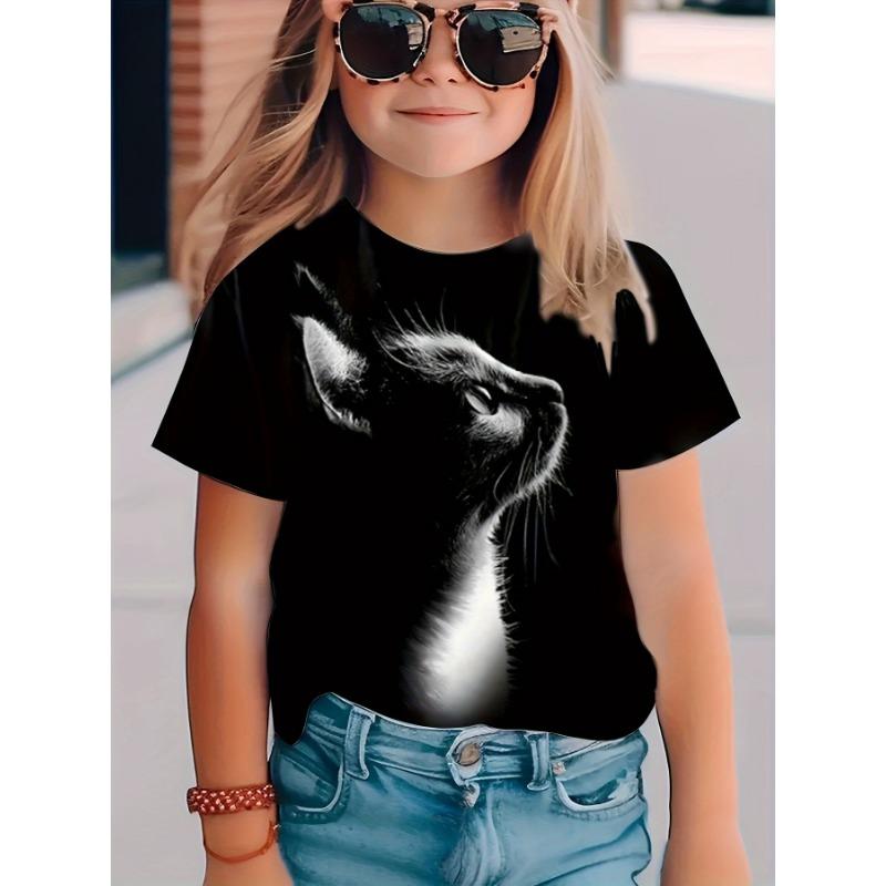 Children's Clothing Girl T-Shirt Short Sleeve 3D Cute Animals Print Kids Summer Clothes Fashion Round Neck Tee Boys T-Shirt Tops