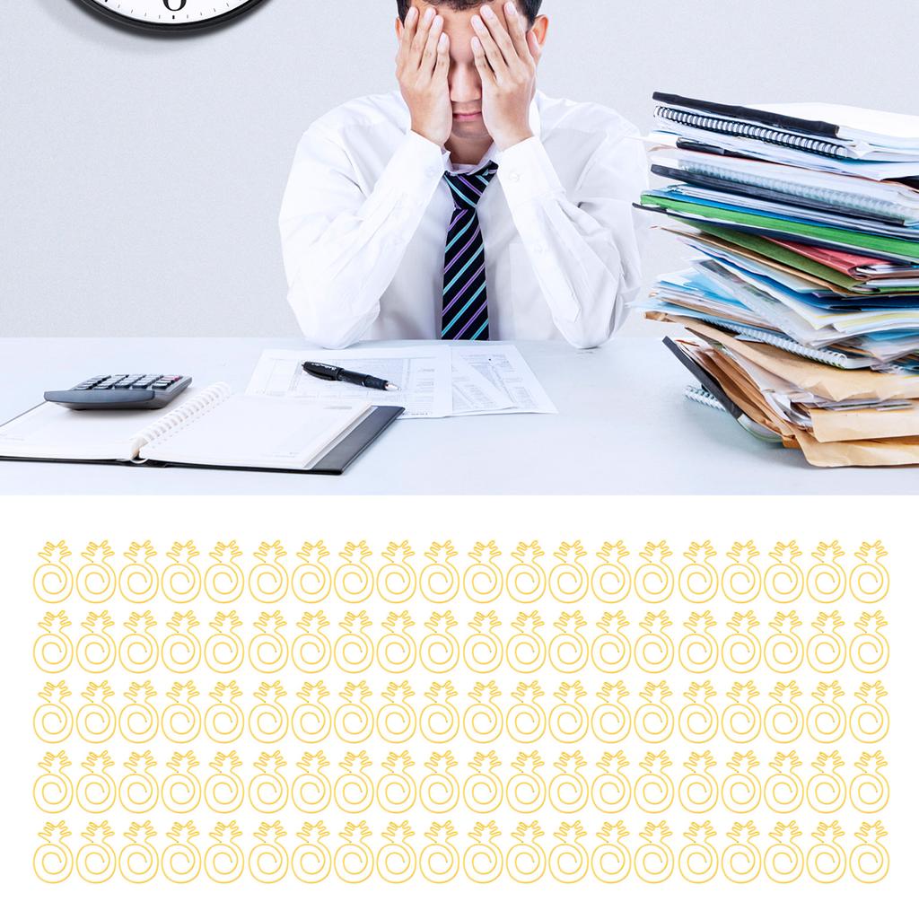 100Pcs Gold Paper Clips Cute Stylish Strong Metal  Widely Used Cute Paper Clips for School Of