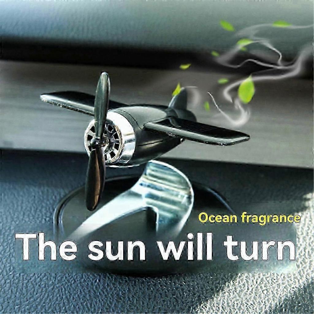 Solar Powered Rotating Airplane Decorative Ornaments Air Purifier Airplane Lover Gift Home Desk Accessories Red