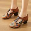 Fashion GKTINOO Retro Pumps Women Shoes Genuine Leather 2025 New Autumn High Heels Hook & Loop Round Toe Sewing Handmade Ladies Shoes