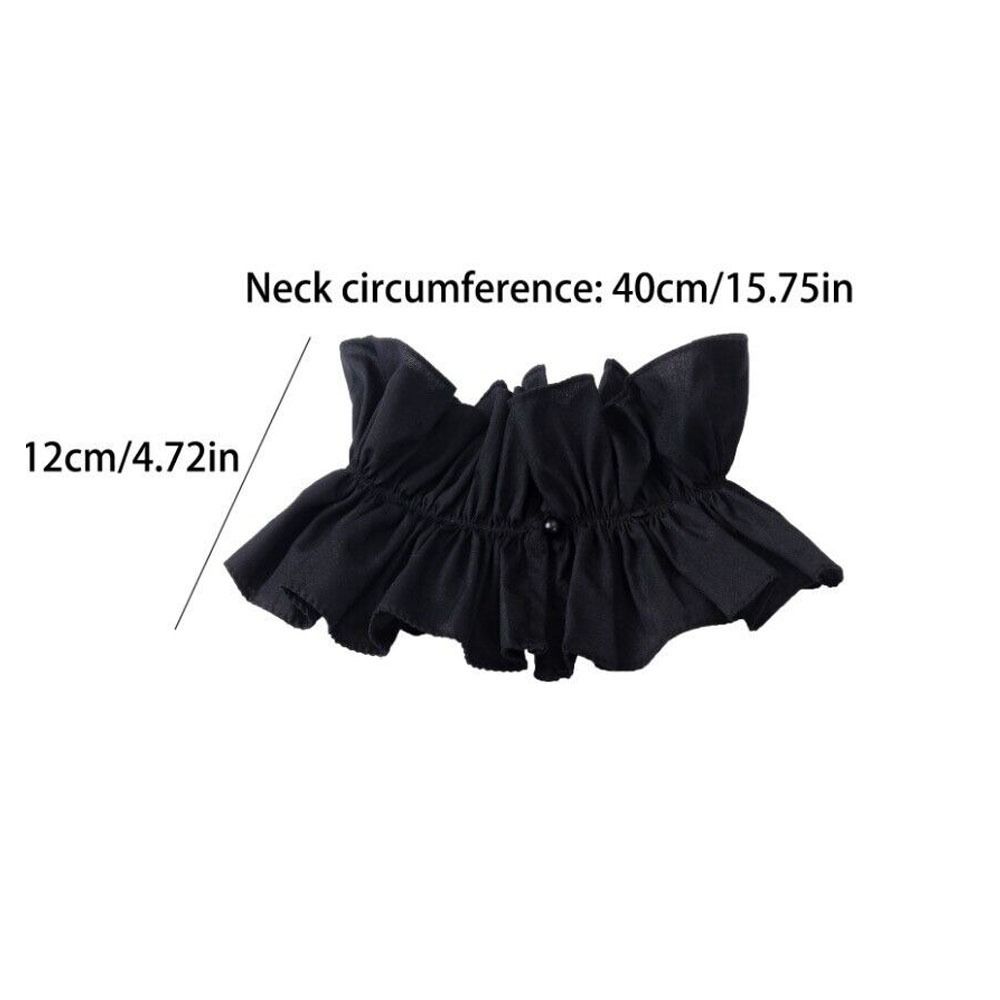 Detachable Fake Collar Black White Solid Color Decorative Collar Ruffled Neck Lace Cotton Stand Up Collar