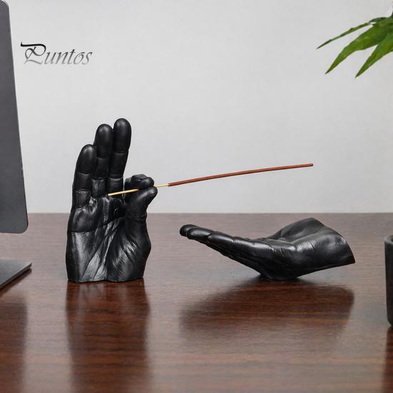 Wedding Party Display Decor Creative Hand Shape Incense Burner, Resin Decorative Ornament, Burner & Ash Collector Unique Office Desk Decorations