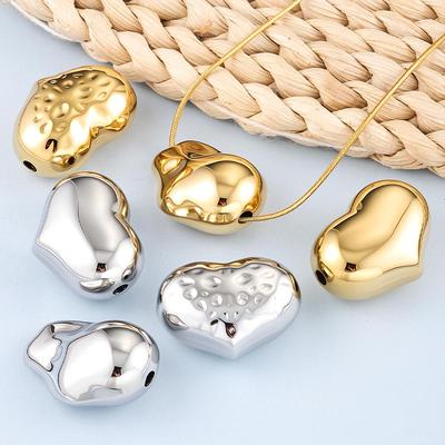 Heart-Shaped Titanium Steel Beads, Irregular Large Hole, for DIY Jewelry Making Bracelets & Necklaces