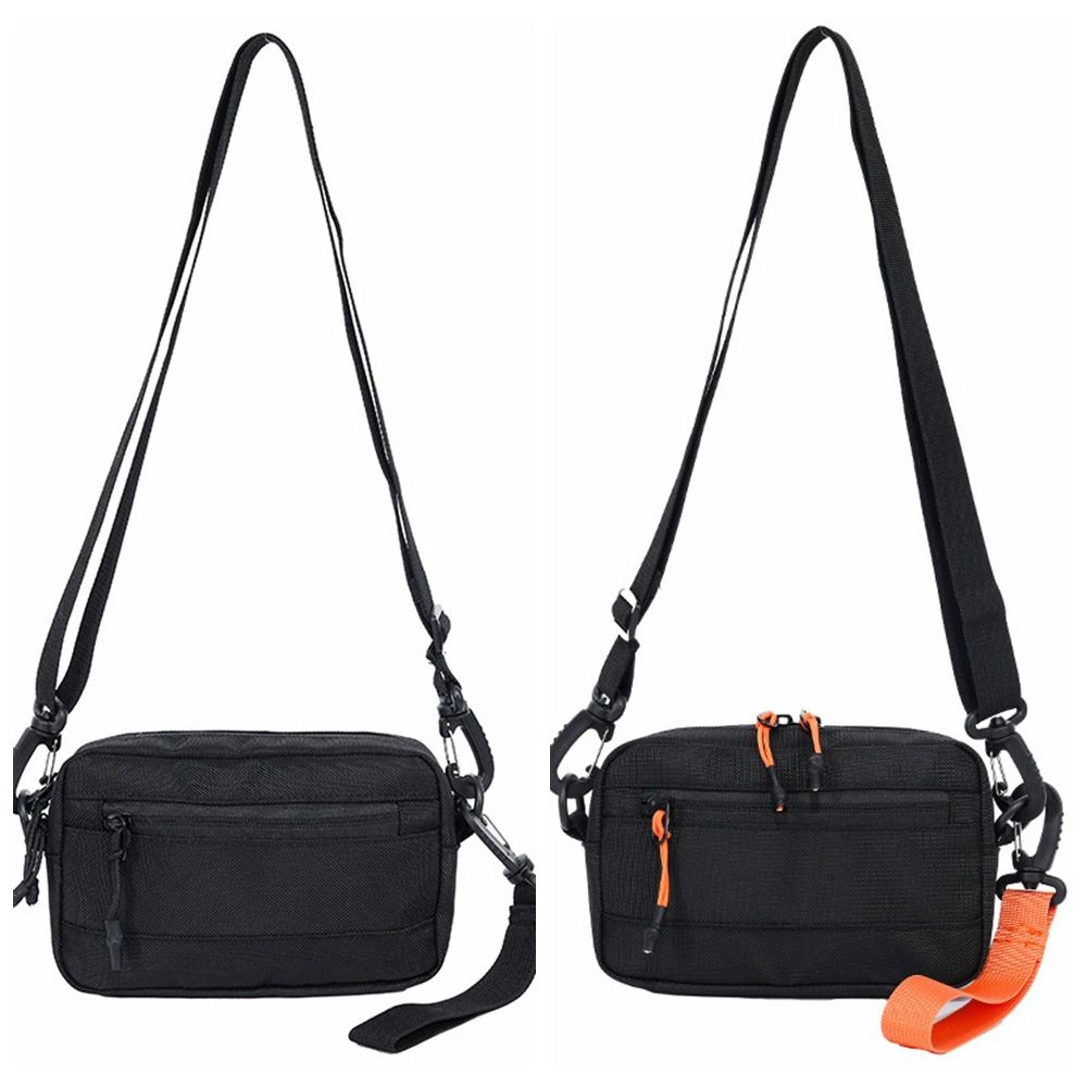 Casual Square Nylon Crossbody Bag Lightweight Adjustable Single Shoulder Bag Solid Color Korean Style Messenger Bag Travel
