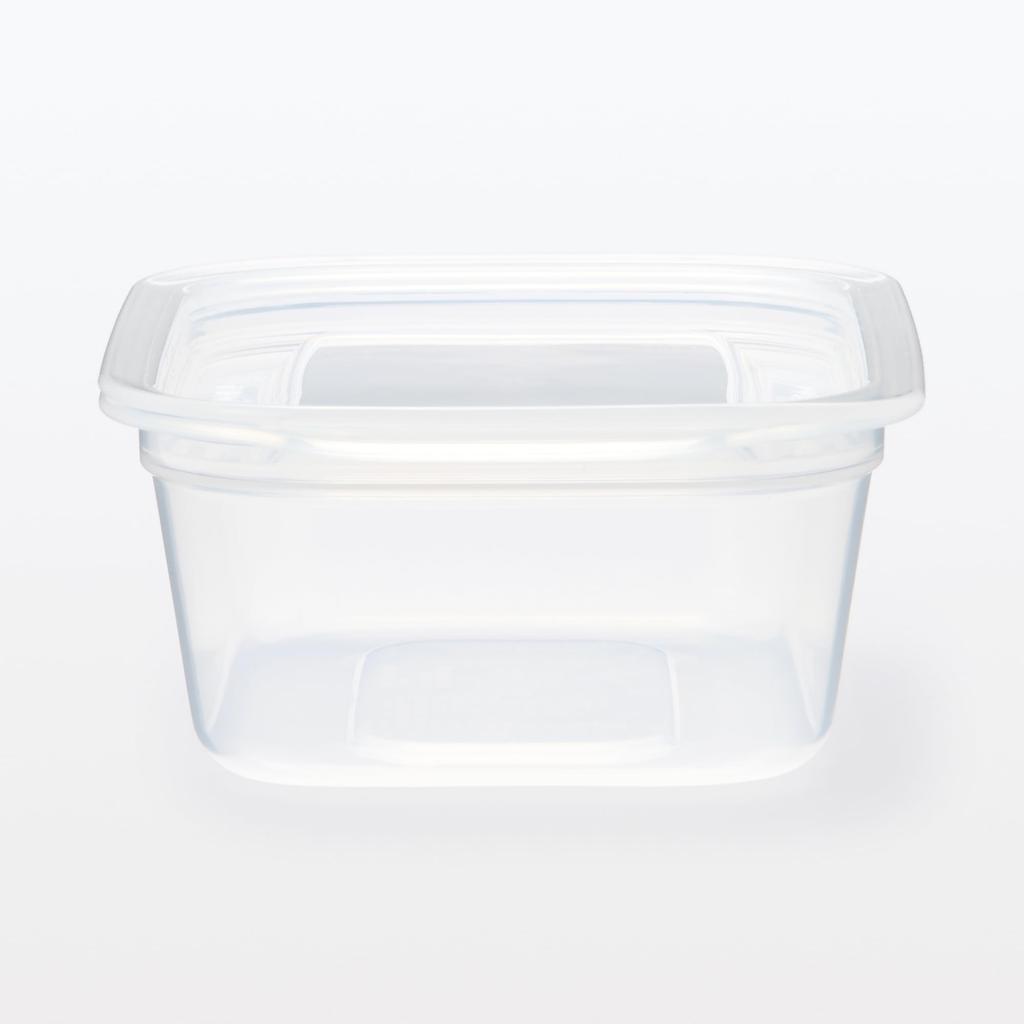 MUJI Microwaveable Food Containers with Pack of MDC95A3S Lids, Semi-Transparent, Rectangular, 180mL, 4,