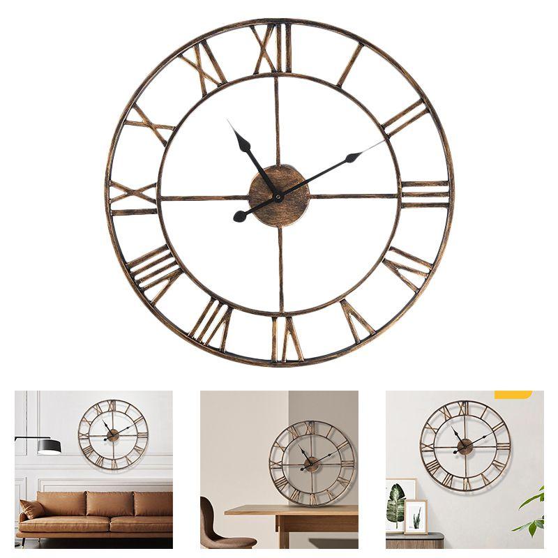 Clocks Wall Needle Roman Numerals Metal Accurate Silent Nordic Ornament Hanging